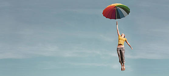 Physioberatung – Regenschirm fliegen